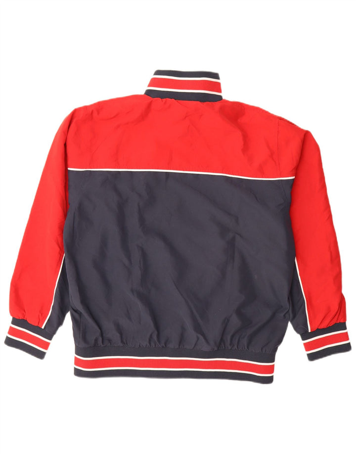 Jaqueta masculina de agasalho gráfico Umbro grande bloco colorido azul marinho