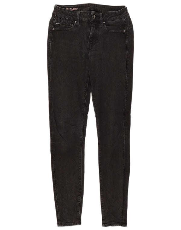Calça jeans skinny feminina G-Star Midge cintura média W26 L30 preta