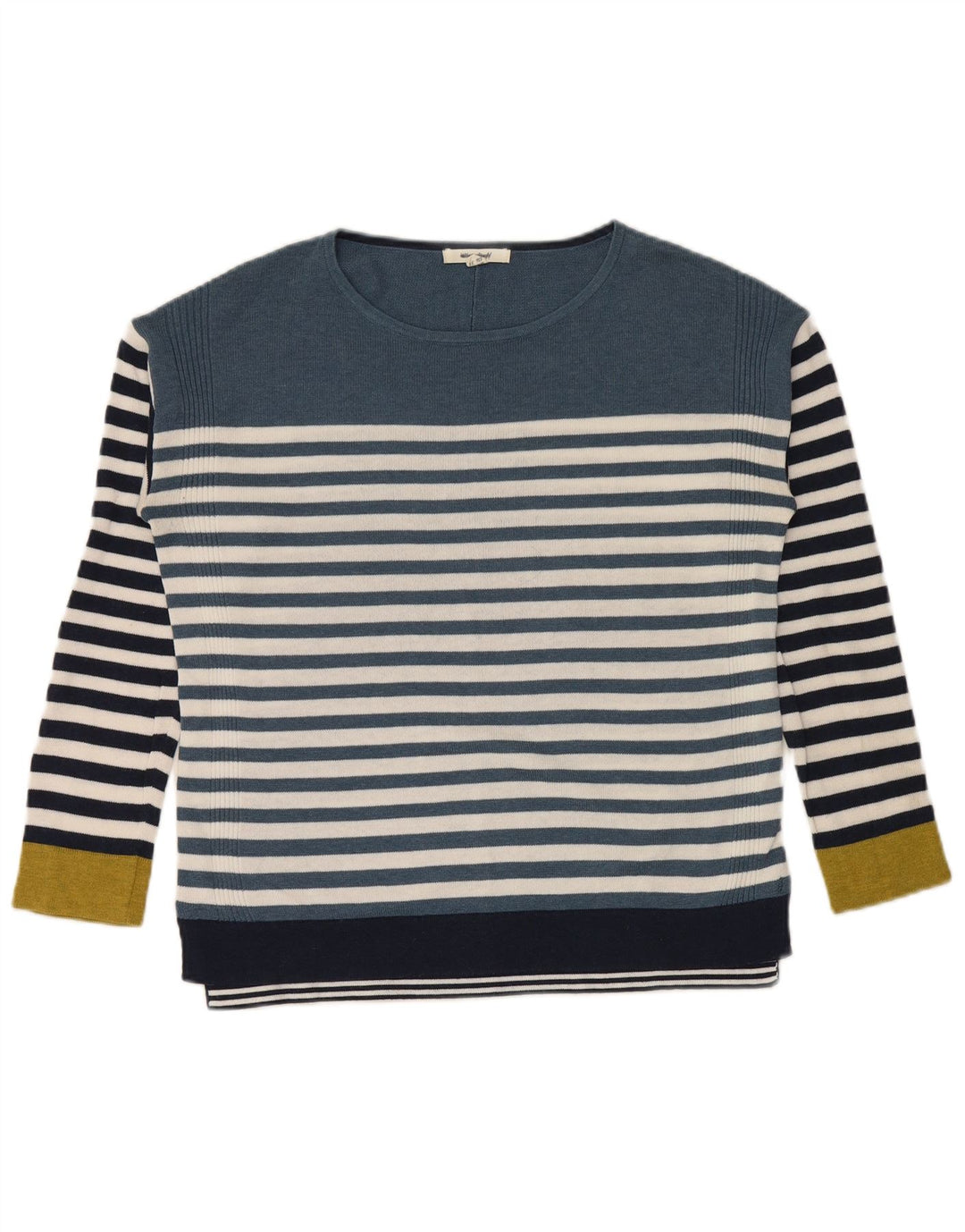 Suéter feminino com gola canoa White Stuff Reino Unido 8 listrado azul pequeno