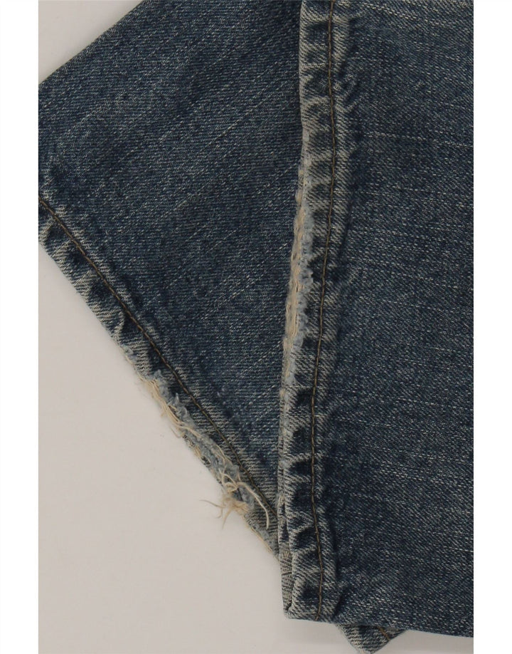 Calça jeans reta masculina Armani desgastada W34 L32 algodão azul