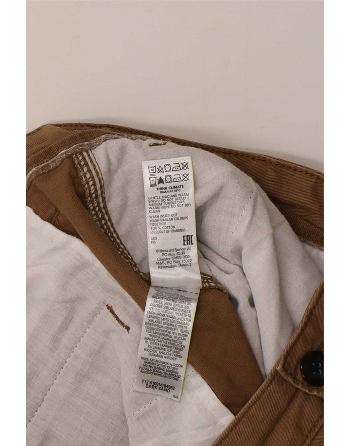 Calça cargo masculina cônica Marks & Spencer W38 L29 algodão marrom