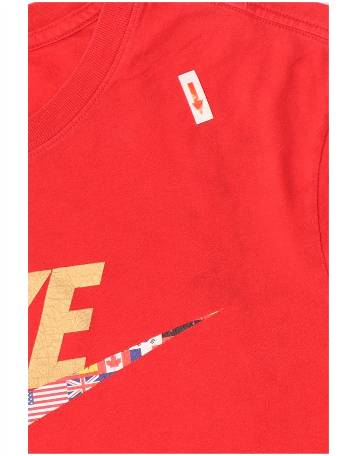 Camiseta Nike masculina gráfica Top médio algodão vermelho