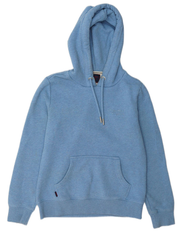 Superdry Womens Oversized Hoodie Jumper UK 10 Pequeno Algodão Azul