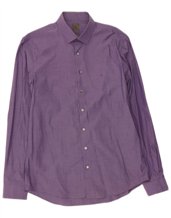 Camisa masculina CALVIN KLEIN Slim Fit grande algodão roxo