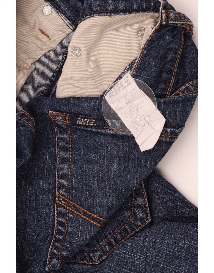 Rifle Mens Straight Jeans W34 L26 Azul Algodão