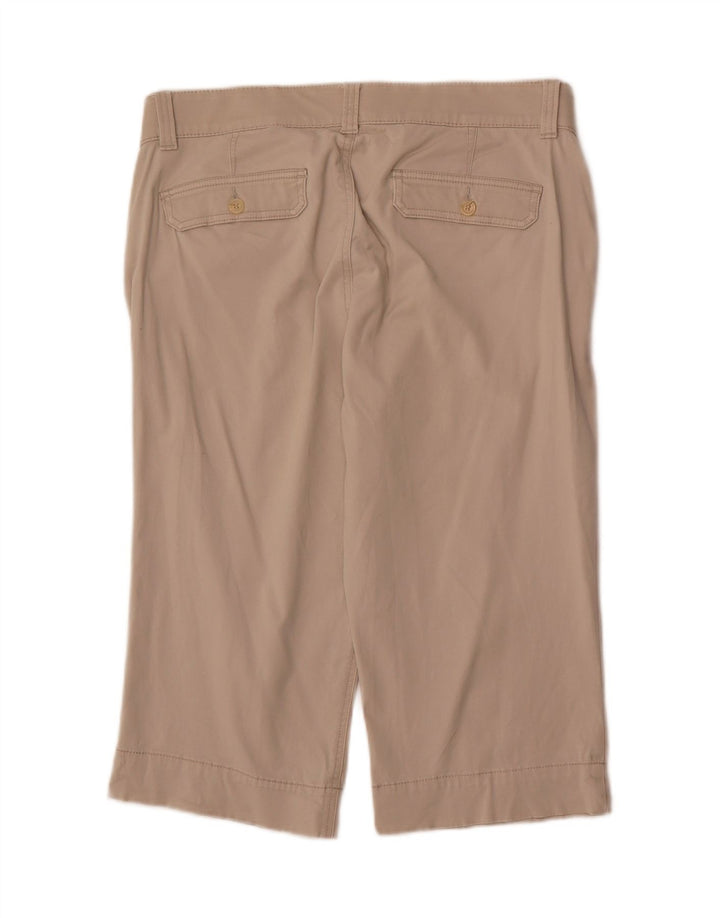 Calça capri feminina DOCKERS reta US 14 XL W36 L18 algodão bege