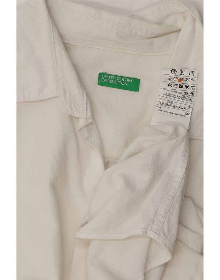 Camisa BENETTON Menino 13-14 Anos 3XL Algodão Branco