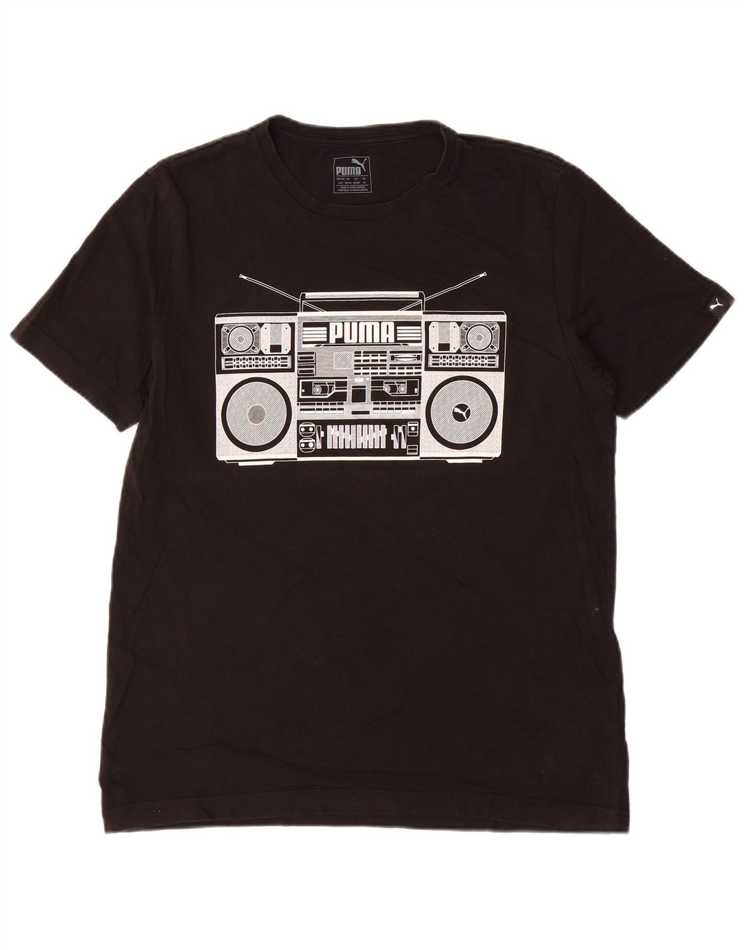 Camiseta masculina PUMA Graphic Top Médio Preto