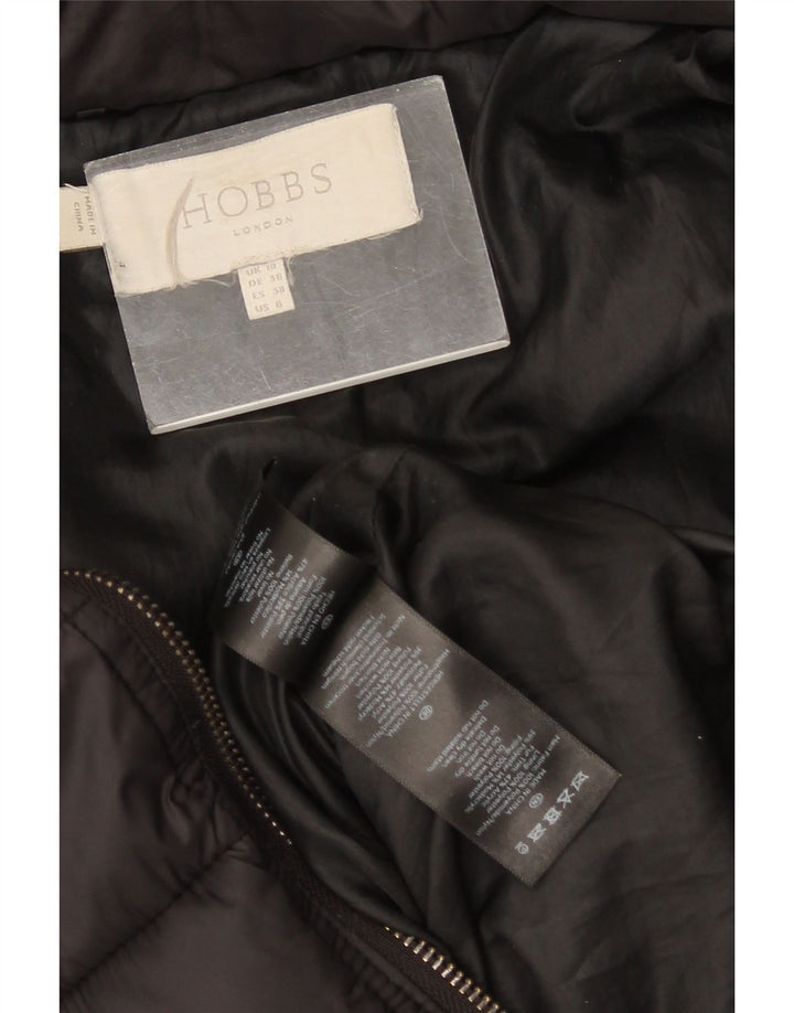 Casaco feminino acolchoado com capuz e capuz Hobbs UK 10 pequeno nylon preto