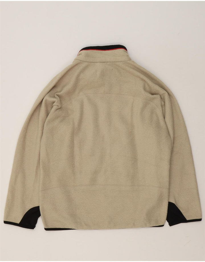 Jaqueta masculina Fila Fleece UK 36 poliéster colorblock bege pequeno