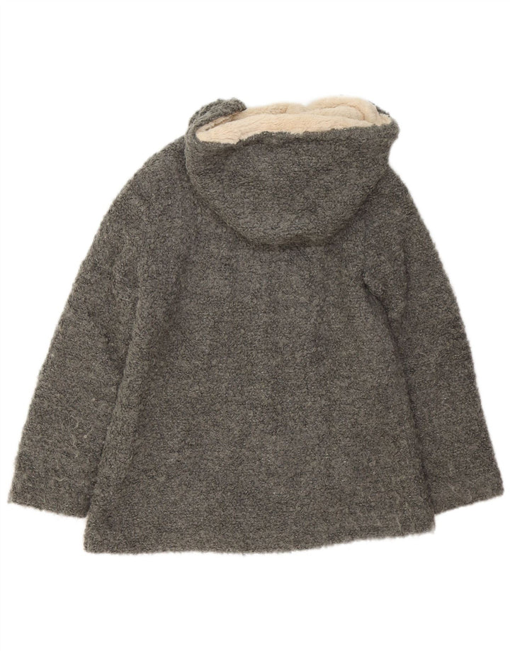 Zara Womens Hooded Oversized Bomber Jacket UK 6 XS Cinza Poliéster