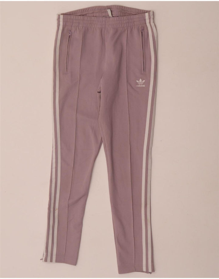 Calça de treino feminina Adidas UK 8 pequena roxa poliéster