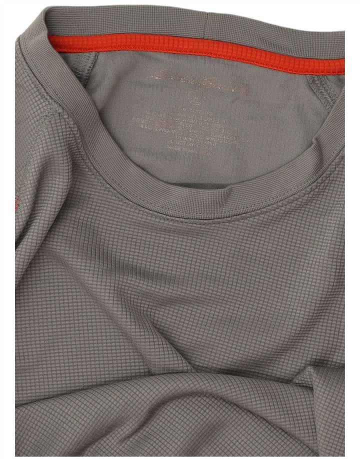 EDDIE BAUER Camiseta masculina grande cinza colorblock poliéster