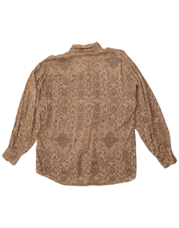 SOU. & Company Camisa masculina grande marrom paisley viscose