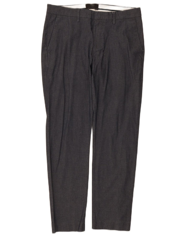 Calça Chino Masculina Slim Fit Marks & Spencer W32 L29 Azul Marinho Manchado