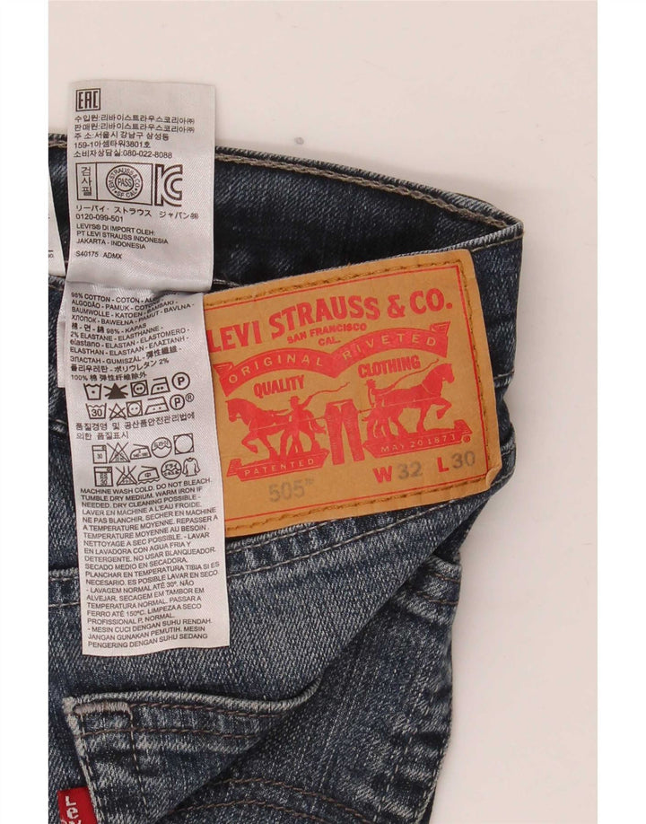 Levi's Masculino 505 Straight Jeans W32 L30 Azul Algodão
