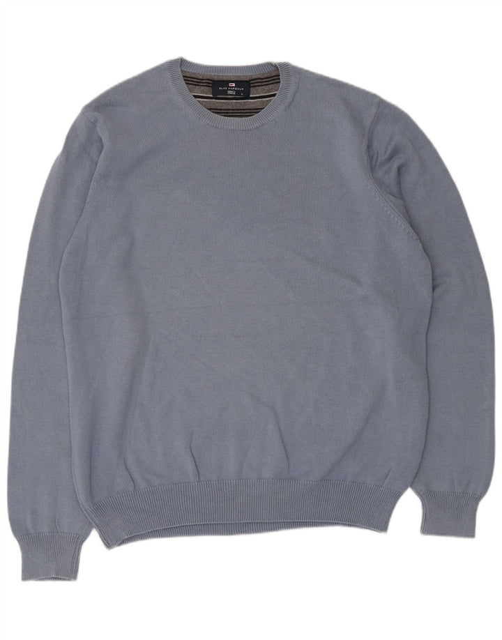 Suéter masculino Marks & Spencer Blue Harbor com gola redonda e algodão grande