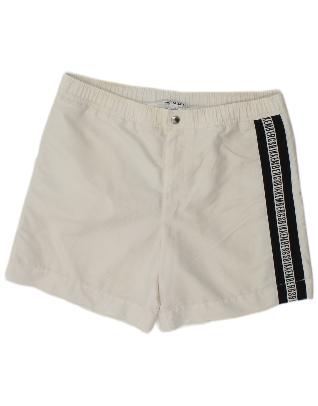 Bikkembergs Shorts de natação masculino gráfico grande poliéster branco