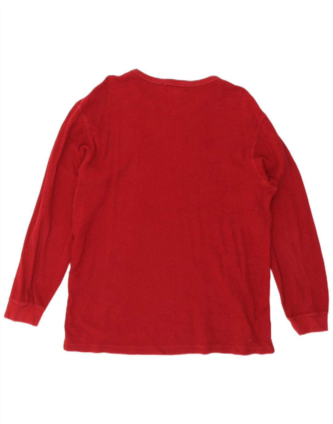 Eddie Bauer Top masculino de manga comprida de algodão vermelho médio