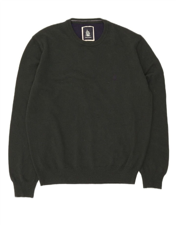 MARINA YACHTING Suéter masculino com gola redonda grande verde