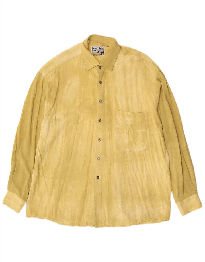 Camisa masculina Rudnick tamanho 41 grande viscose amarela