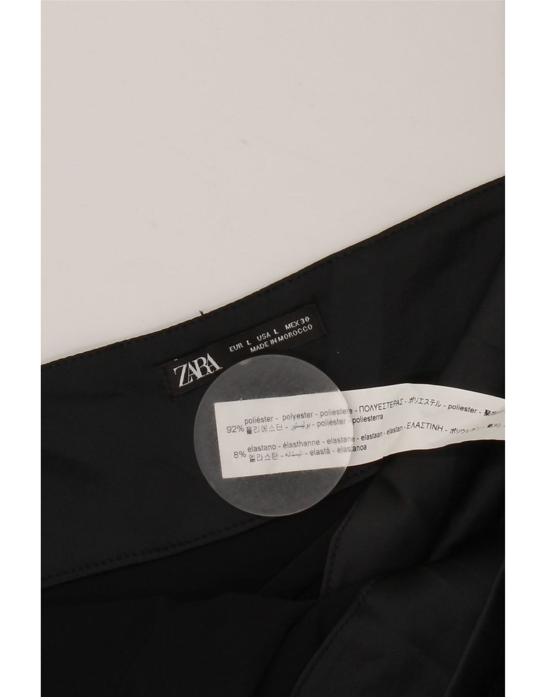 Vestido feminino ZARA curto envoltório deslizante Reino Unido 12 poliéster preto médio