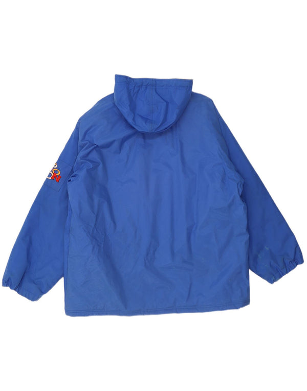 Jaqueta corta-vento masculina Reebok Graphic com capuz UK 42 XL azul poliamida