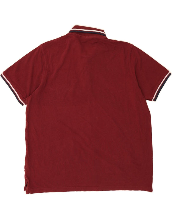 PIERRE CARDIN Camisa polo masculina de ajuste regular 3XL algodão borgonha