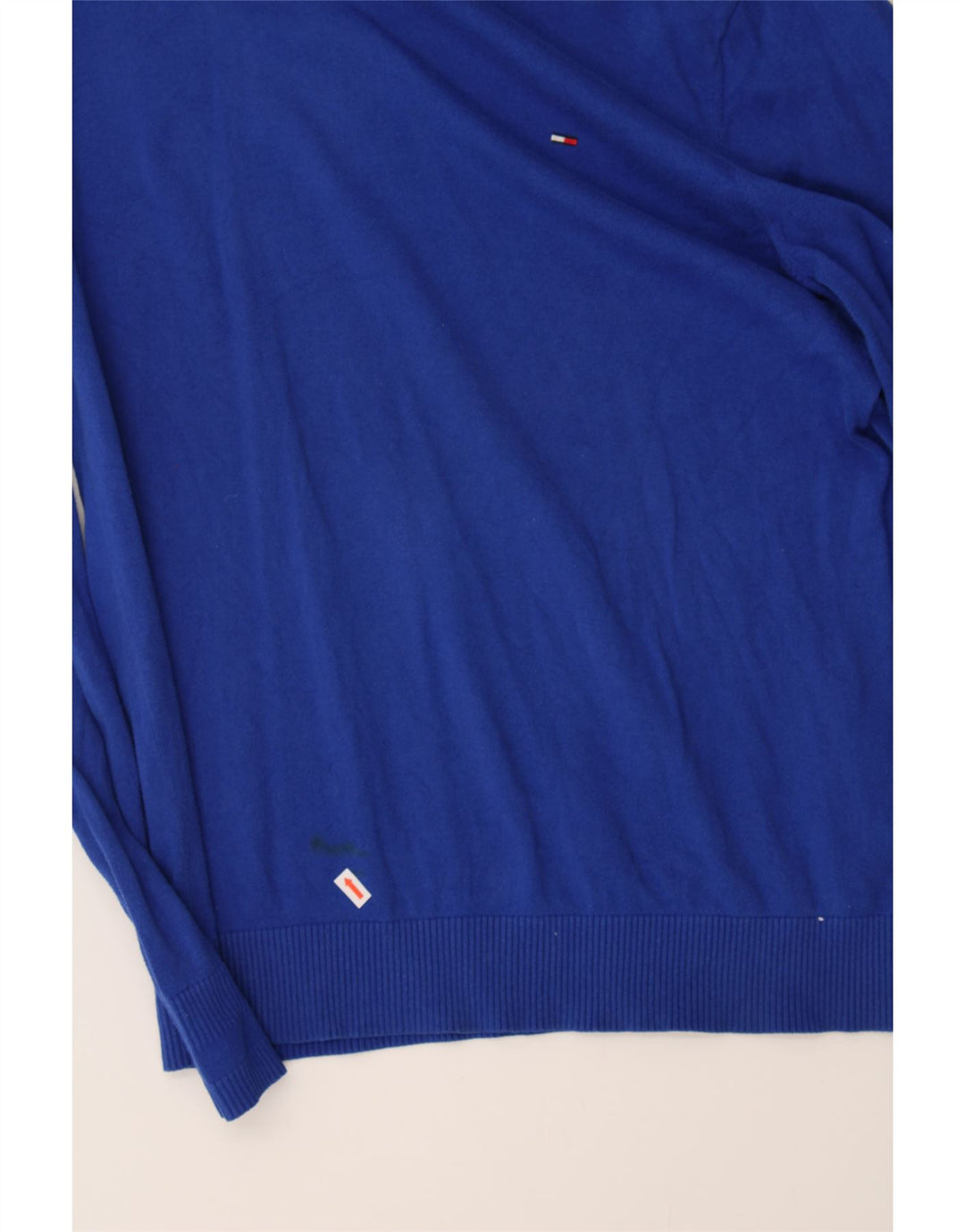 TOMMY HILFIGER Mens Crew Neck Jumper Sweater XL Blue Cotton Vintage Tommy Hilfiger and Second-Hand Tommy Hilfiger from Messina Hembry 