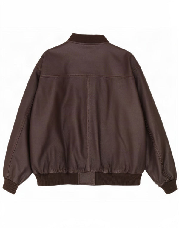 Jaqueta de couro masculina vintage UK 42 XL marrom