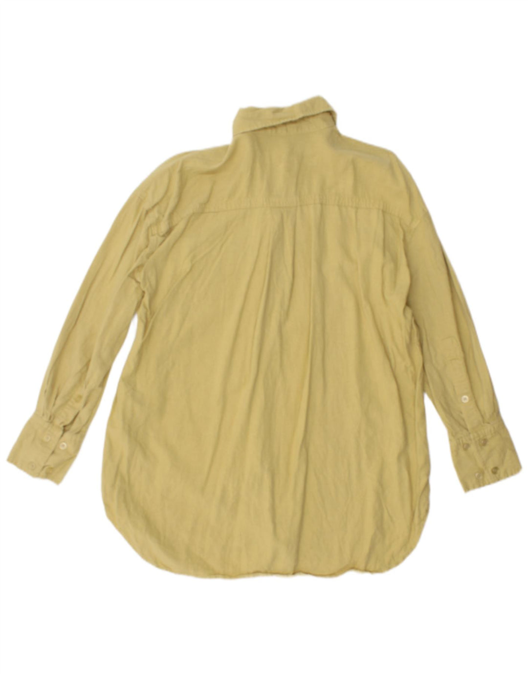 Camisa oversized feminina ZARA UK 6 XS linho amarelo
