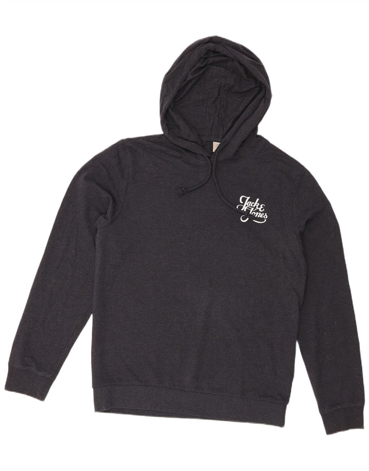 Jack & Jones moletom com capuz masculino médio algodão azul marinho