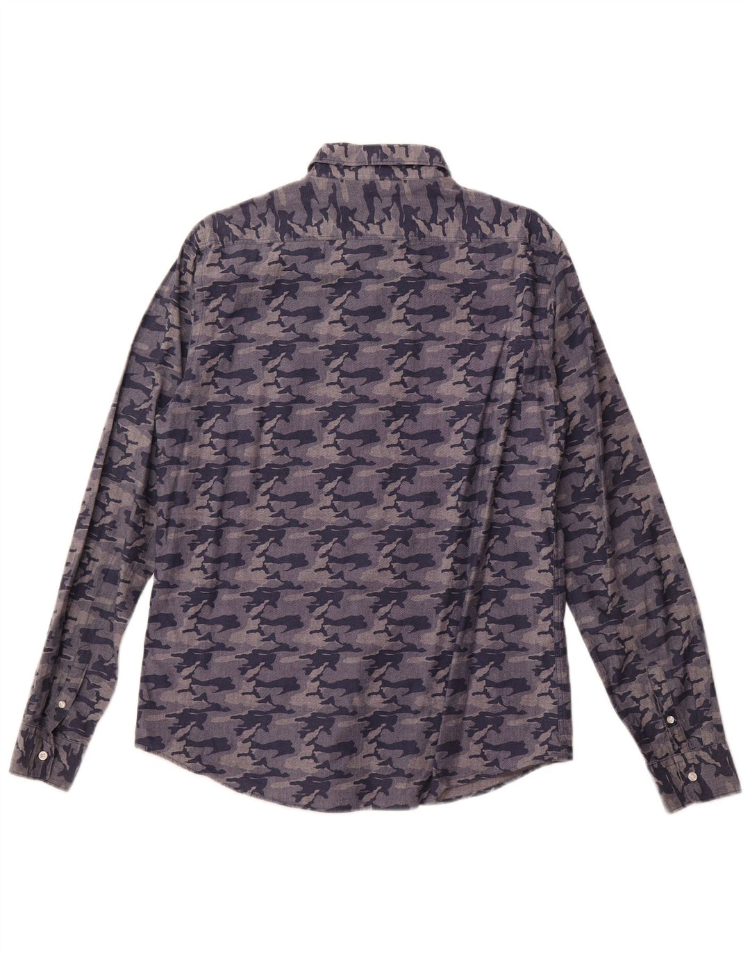 Camisa masculina Sun68 grande algodão camuflado azul marinho