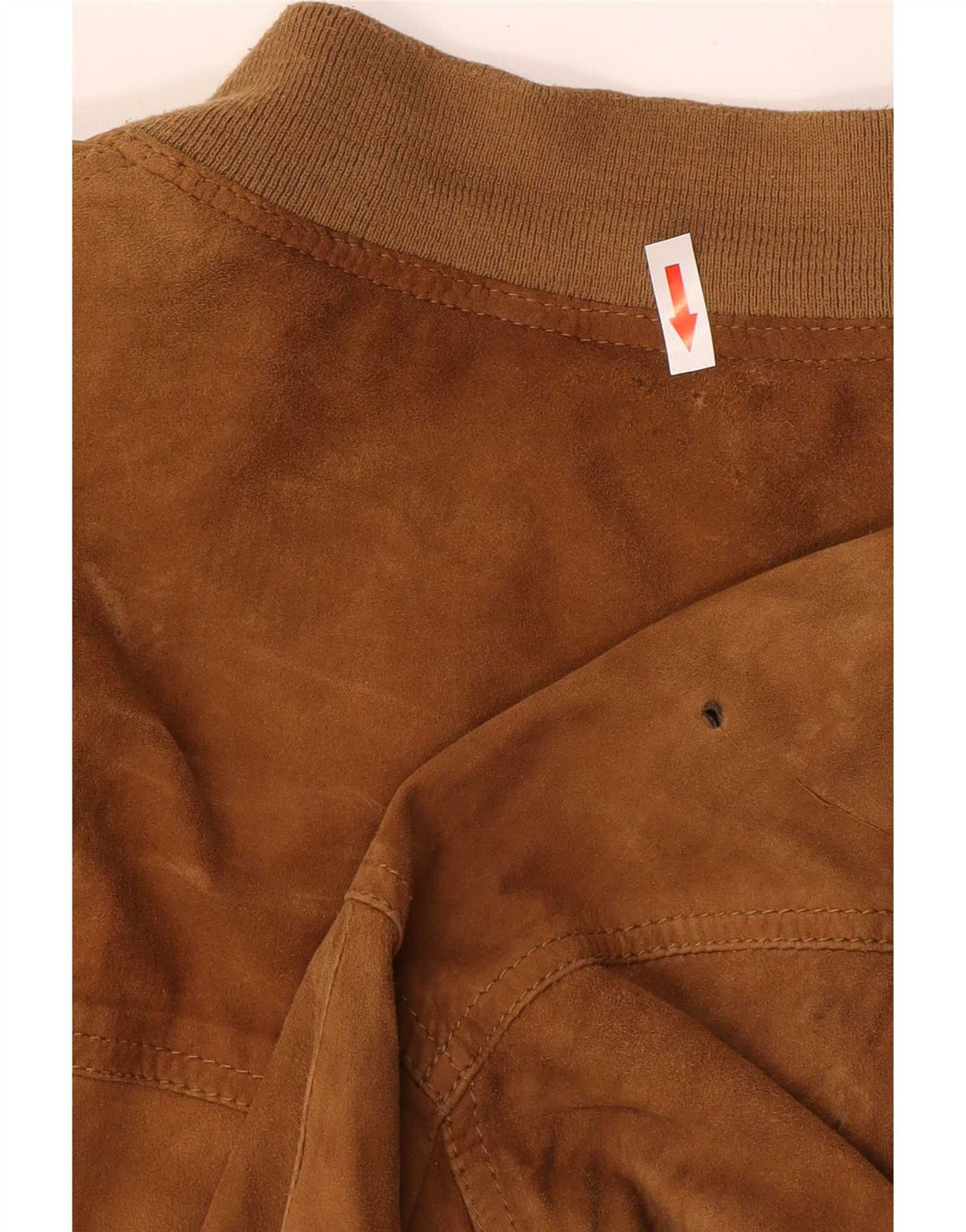 Jaqueta bomber masculina vintage de camurça Reino Unido 42 XL couro marrom