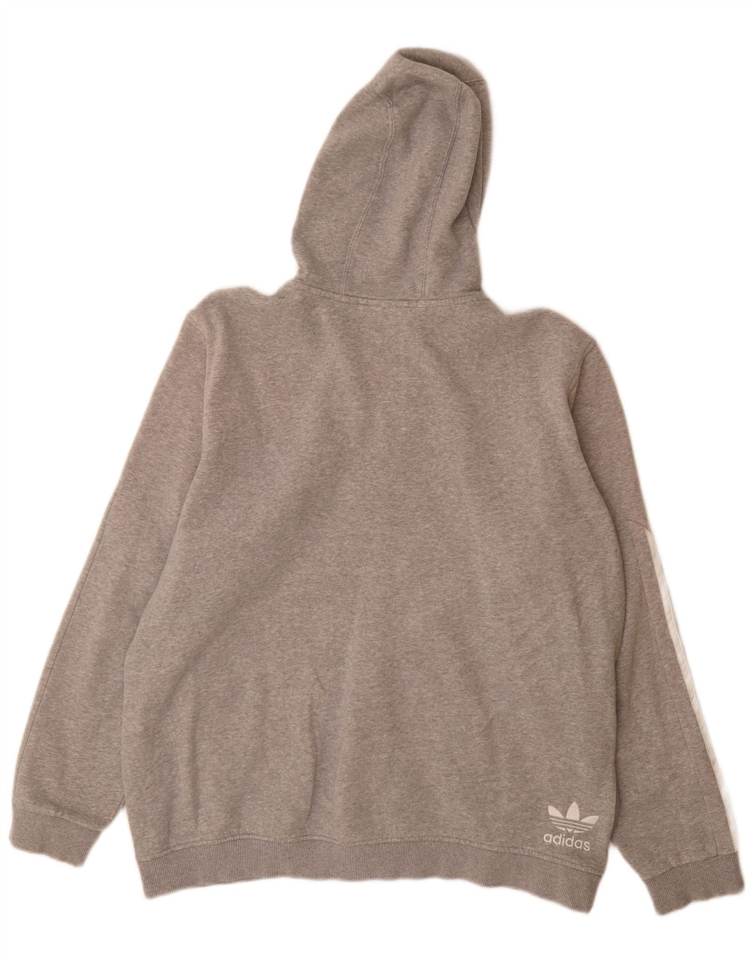 Suéter Adidas masculino com capuz com zíper gráfico XL cinza