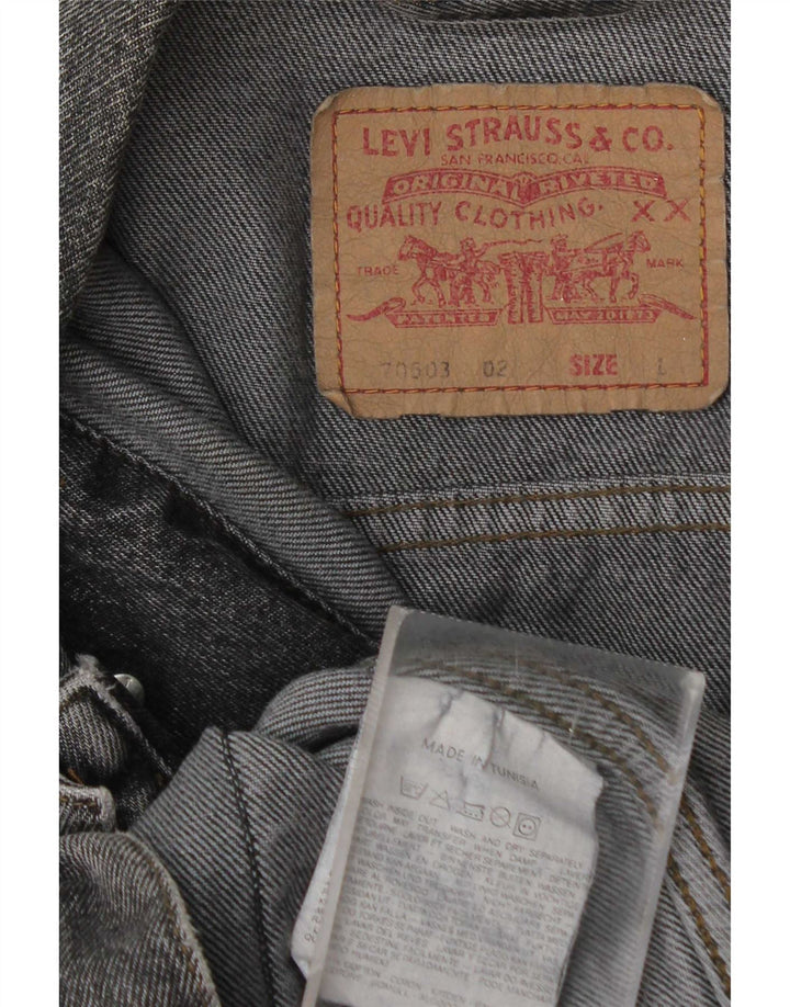 Jaqueta jeans masculina Levi's UK 40 grande algodão cinza