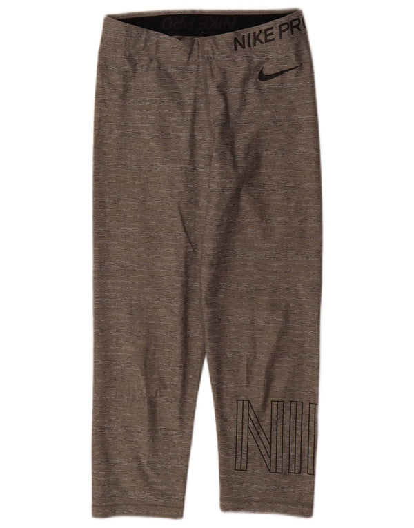 Leggings Nike Dri Fit Graphic Capri UK 10 Pequenas Cinza Flecked