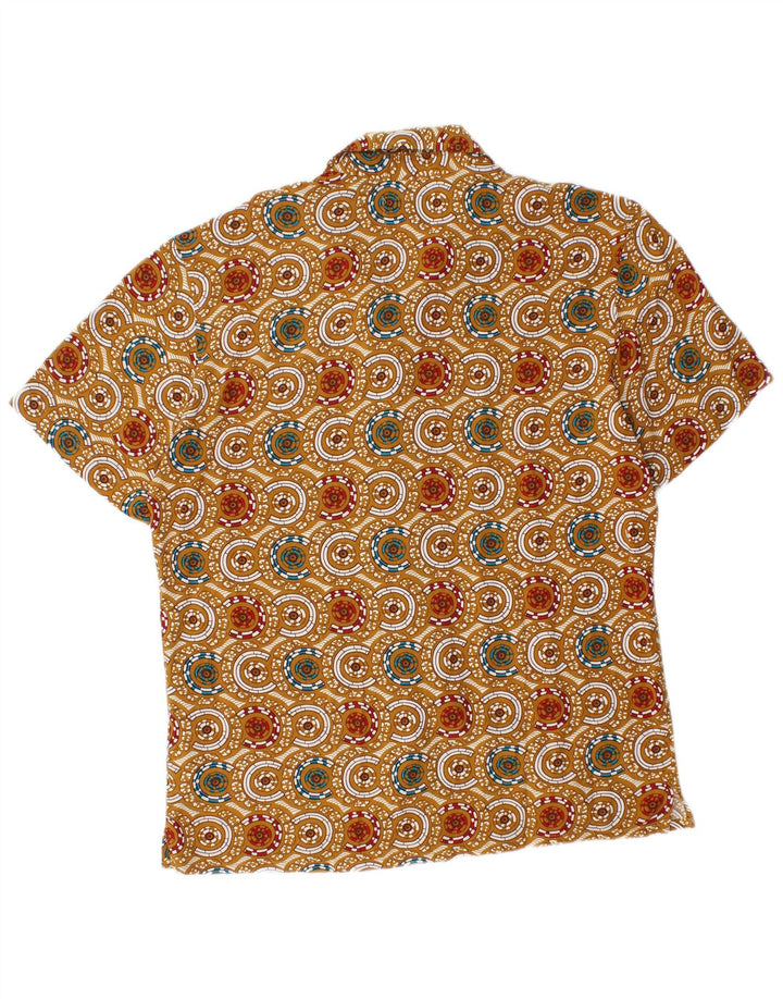 Camisa masculina de manga curta Pull & Bear viscose geométrica bege médio