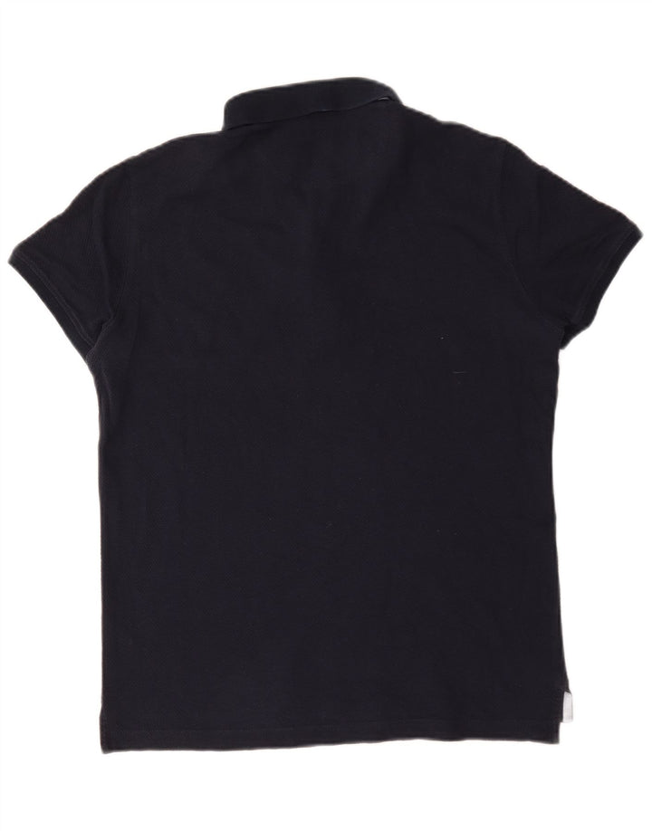 Camisa polo masculina Massimo Dutti casual fit médio algodão azul marinho