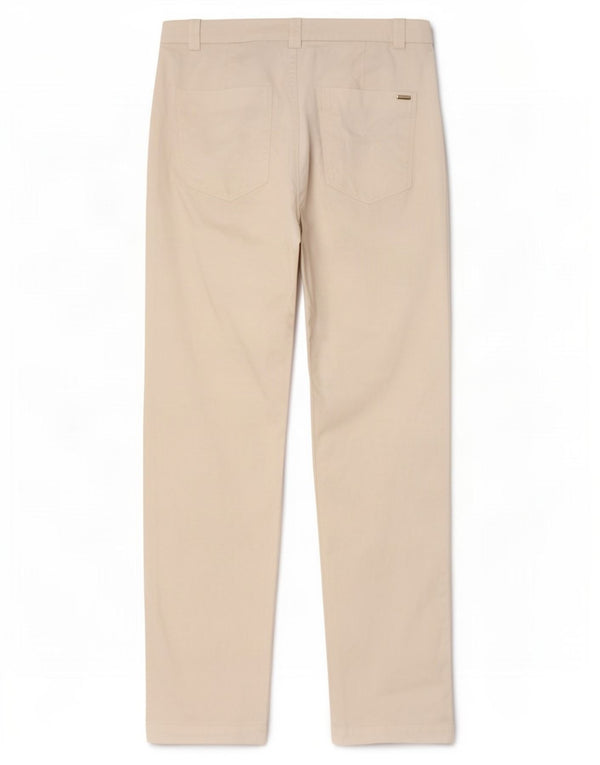 Calça chino reta feminina Massimo Dutti UE 38 pequena W28 L27 branca