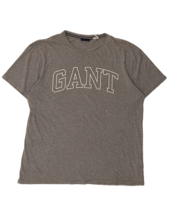 Camiseta masculina Gant com estampa gráfica grande algodão cinza