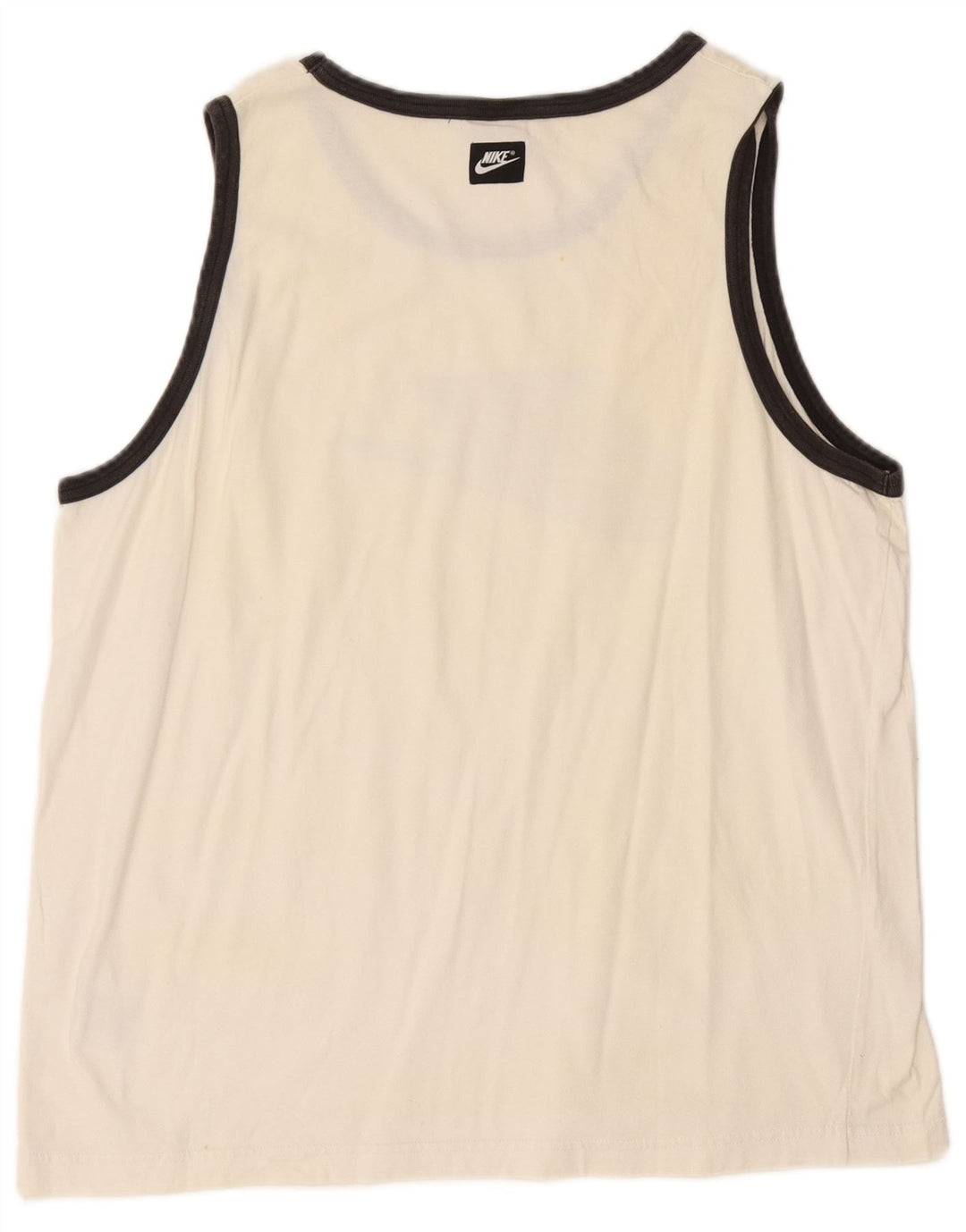 NIKE Masculino Graphic Vest Top UK 46/47 XL Off White Cotton