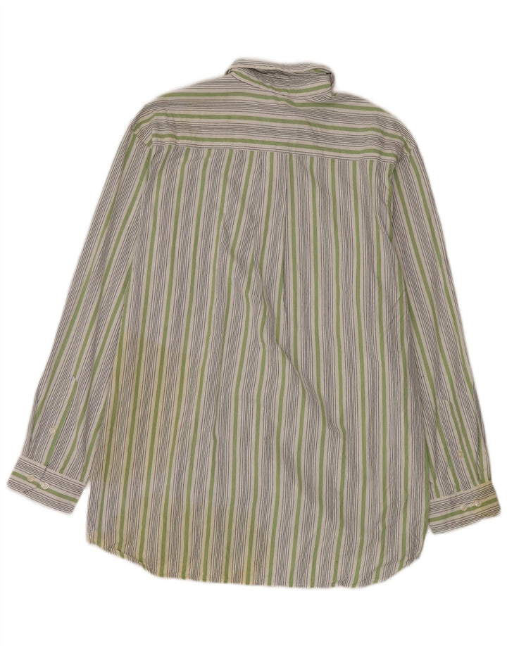 Camisa masculina Izod de algodão listrado branco médio