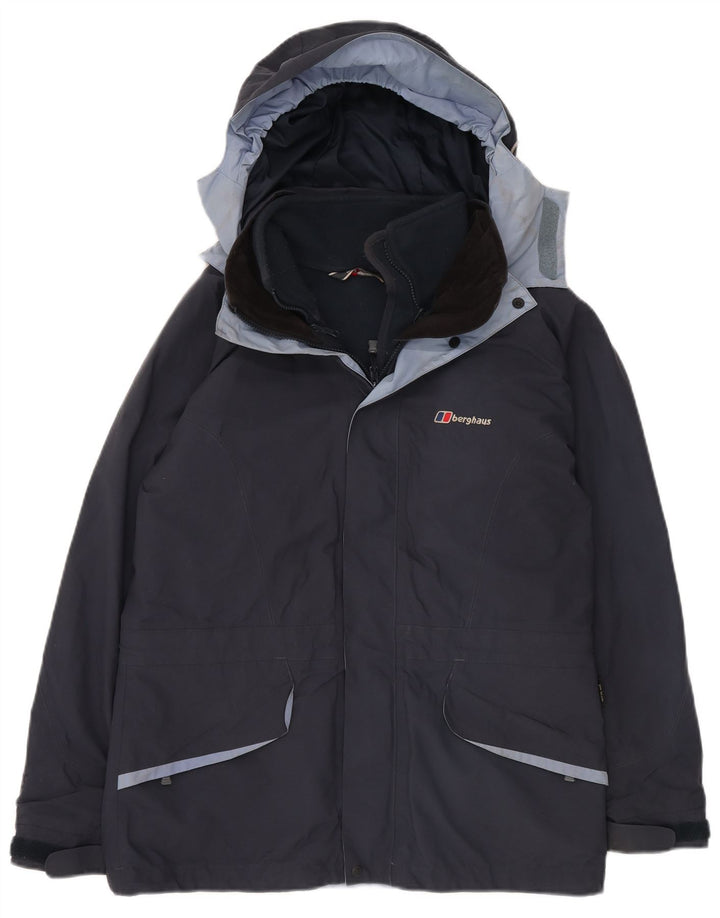 Jaqueta corta-vento feminina com capuz grande BERGHAUS Reino Unido 12 azul marinho médio