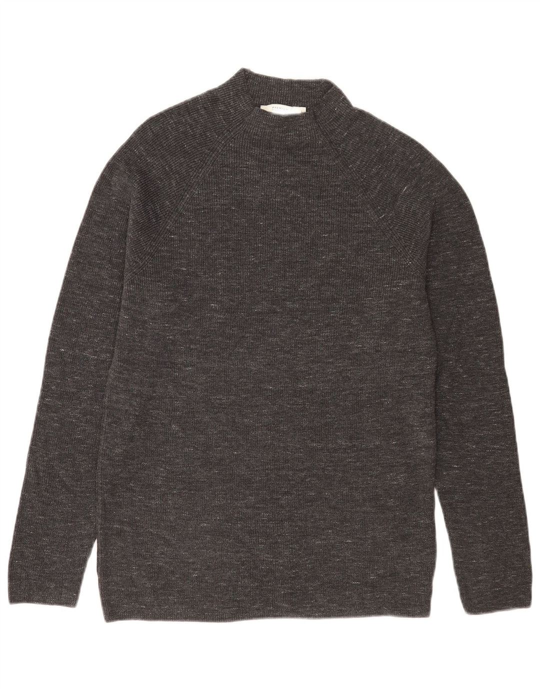 Suéter masculino Jack & Jones com gola tartaruga, algodão manchado cinza grande