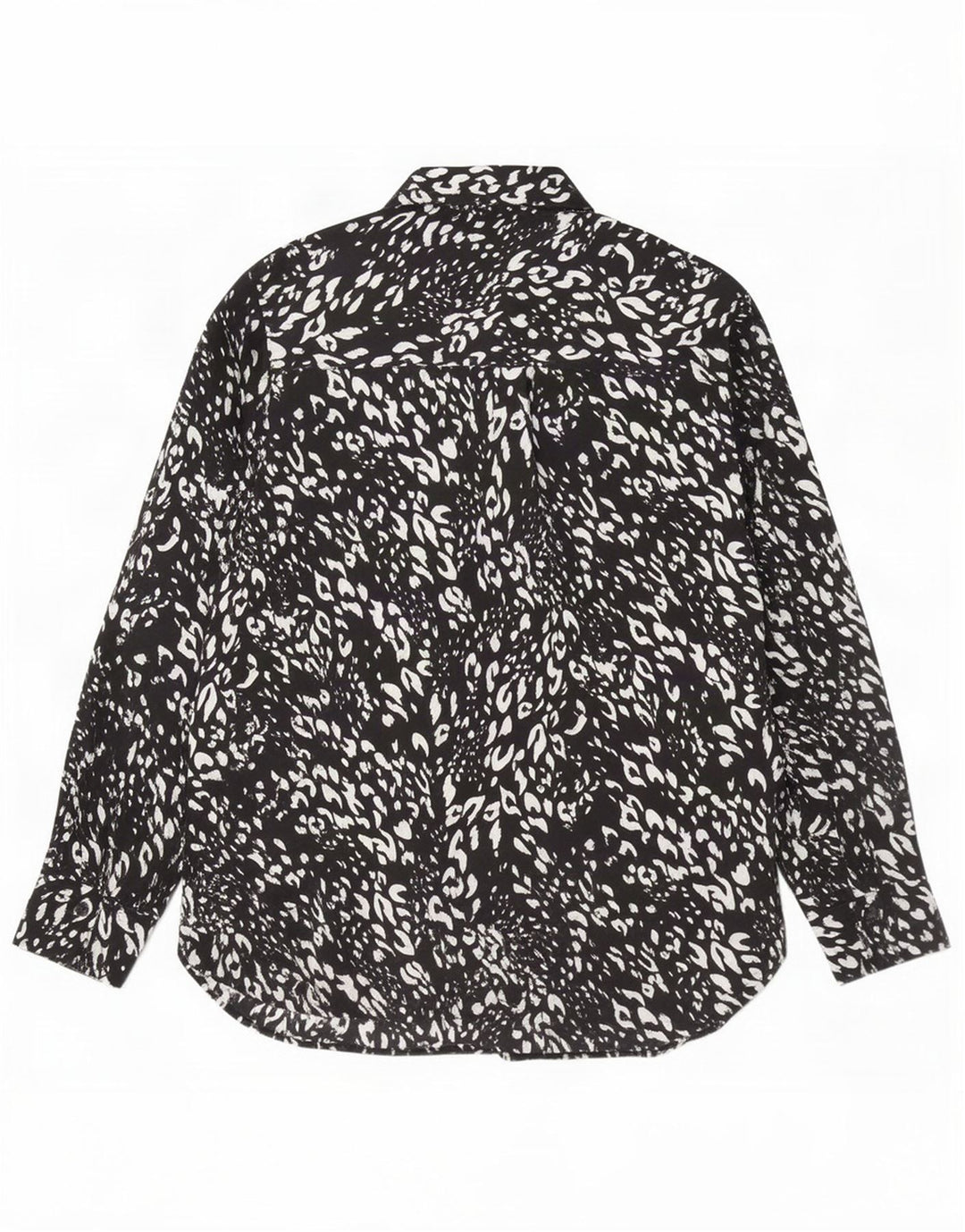 Blusa feminina Marks & Spencer Reino Unido 12 médio preto com estampa animal
