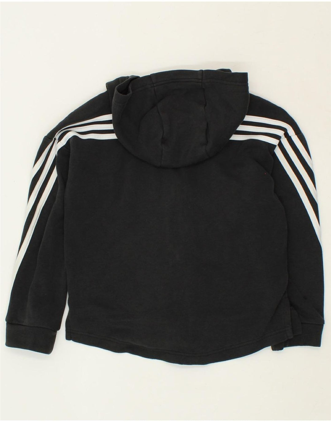 ADIDAS Boys Zip Hoodie Sweater 9-10 Years Black Cotton Vintage Adidas and Second-Hand Adidas from Messina Hembry 