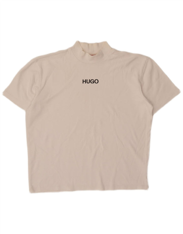 Camiseta masculina Hugo Boss Top médio algodão branco