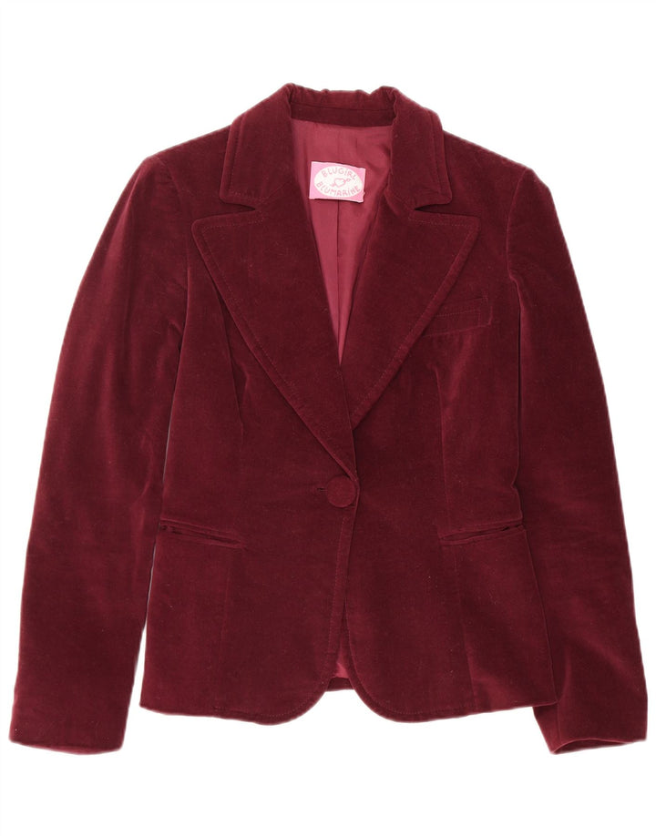 Jaqueta blazer feminina Blugirl Blumarine com 1 botão IT 42 Médio Borgonha