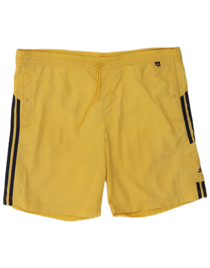 Shorts de natação masculinos Adidas Cargo grande nylon amarelo